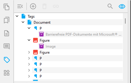 Screenshot: Strukturbaum in PDFix Desktop